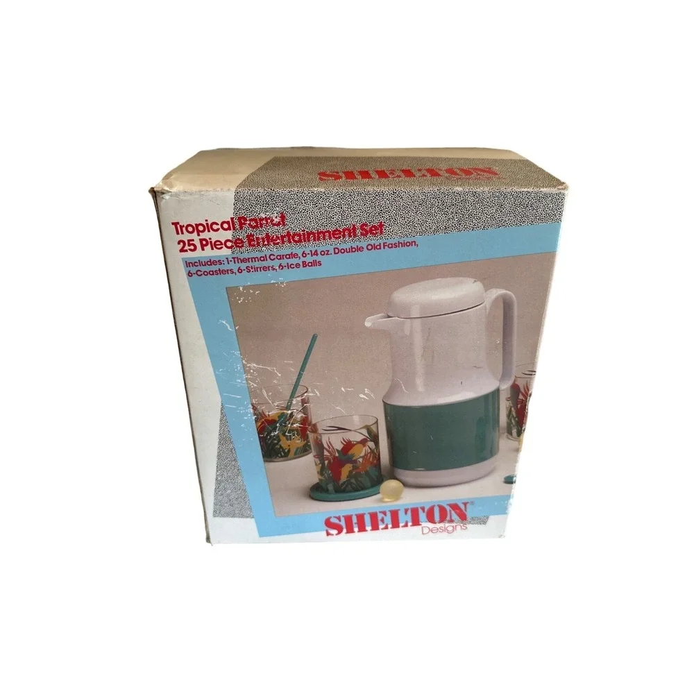 Shelton Designs Vintage 80s Tropical Party 25-Piece Entertainment Set Tropical
